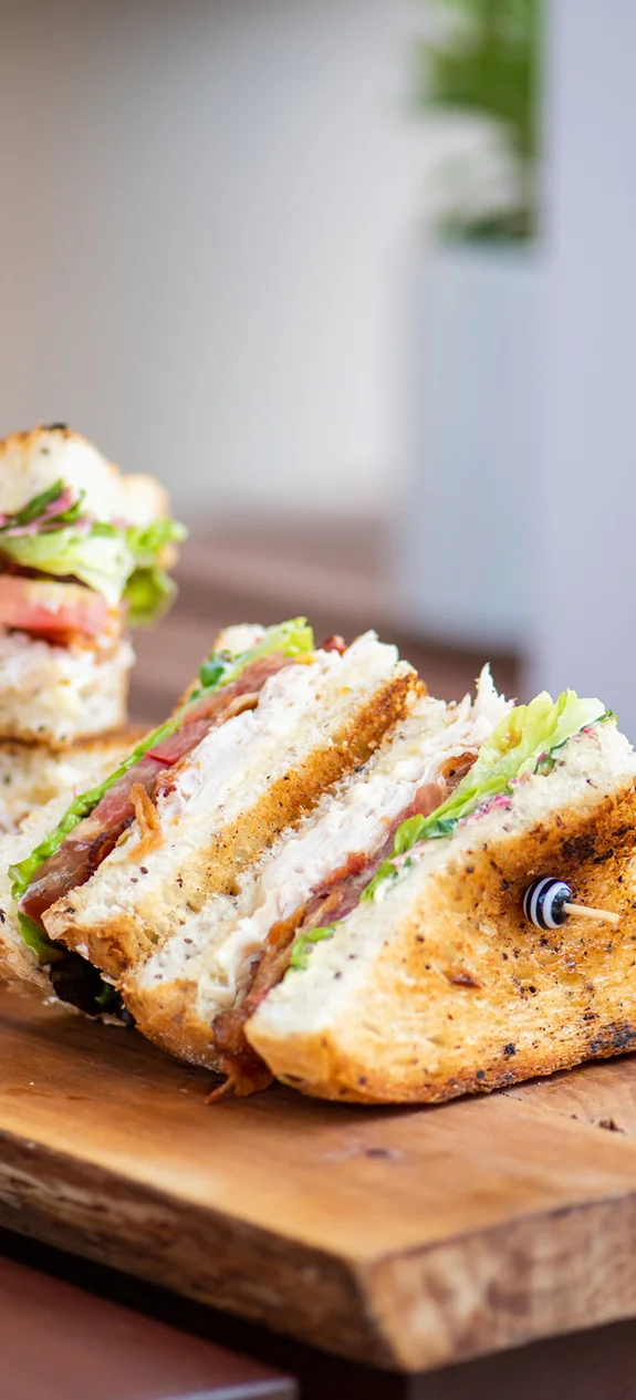 Club sandwich on a plate