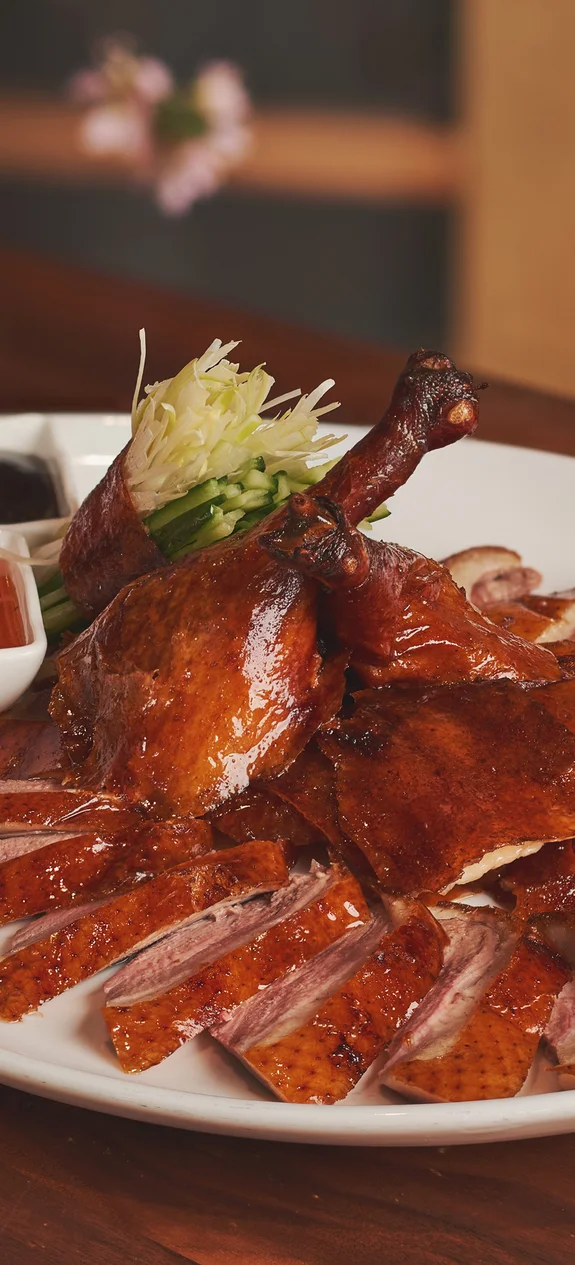 Plate of sliced duck