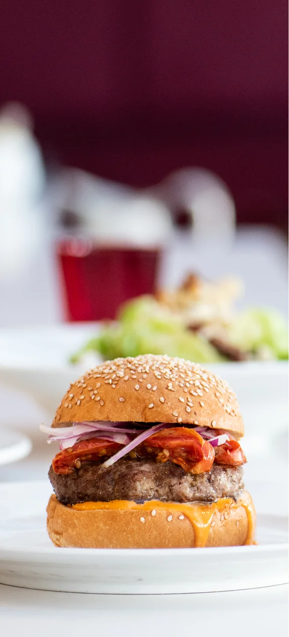 Cheeseburger on a plate