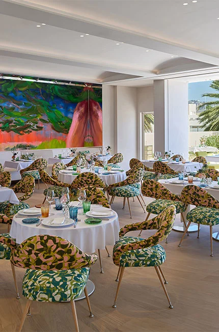 interior view of Monsieur Dior by Dominique Crenn in Beverly Hills, CA