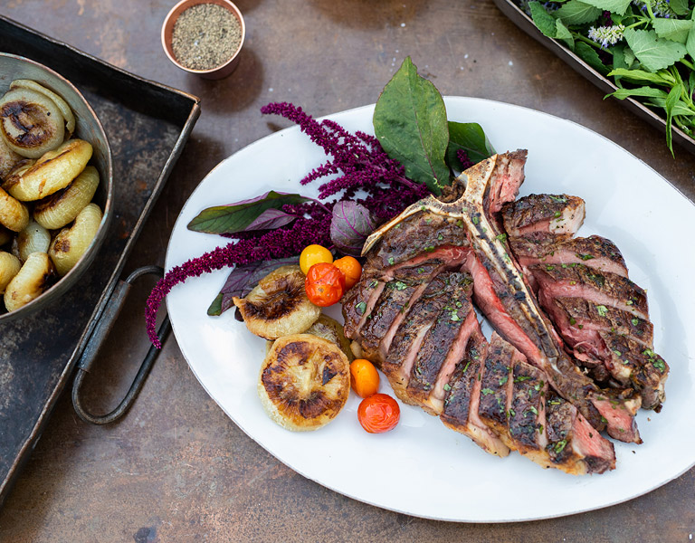 The Kitchen T-Bone Steak served at The Kitchen at Descanso at Descanso Gardens