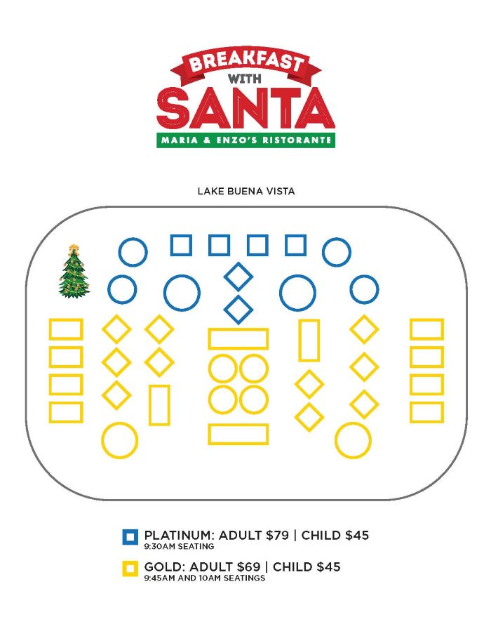 Floorplan for Breakfast With Santa at Maria & Enzo's