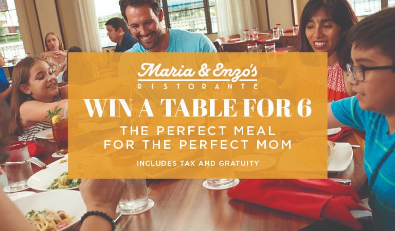 Win a table for 6 at Maria & Enzo's | A perfect meal for a perfect Mom | includes tax and gratuity
