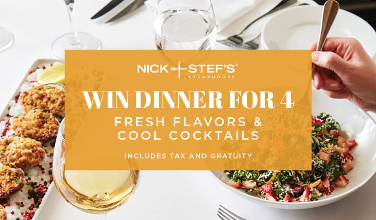 Win dinner for 4 during sweepstakes!