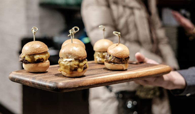 Sliders served at Rowland's Bar & Grill in Macy's Herald Square