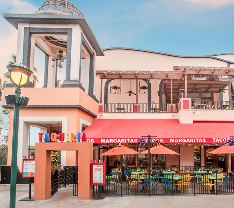 Taqueria front entrance, at Downtown Disney