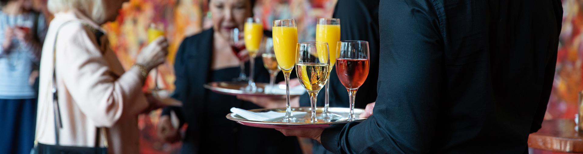 Cocktails served at a private event at The Grand Tier Restaurant in NYC