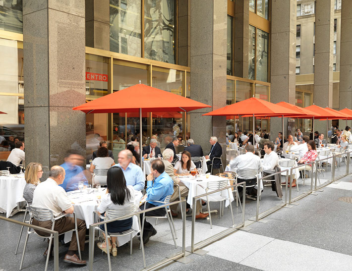 Dining area inside Cafe Centro at MetLife Building in midtown New York City