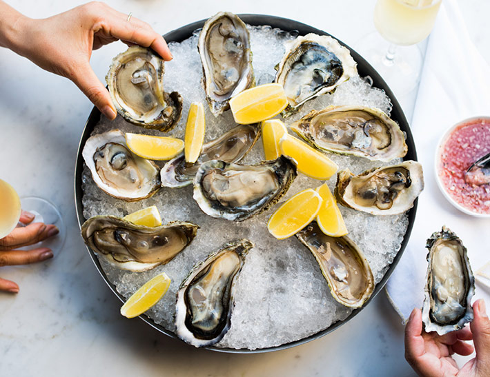 Oysters served outdoors in NYC