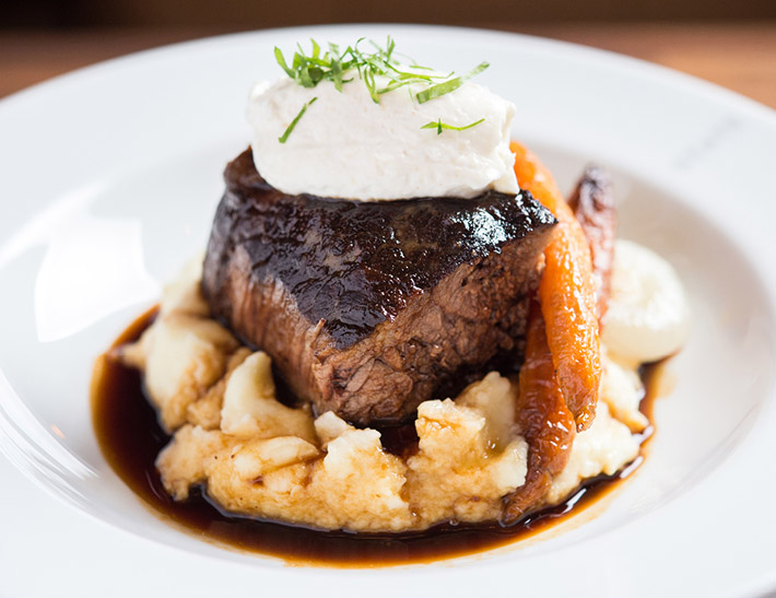 Short rib served at Nick + Stef's Steakhouse in NYC