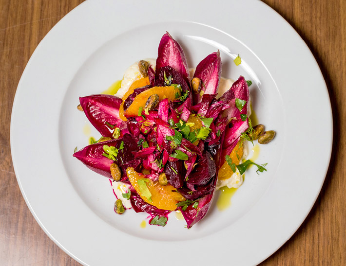 Endive salad served at Yellow Magnolia Cafe at the Brooklyn Botanic Garden