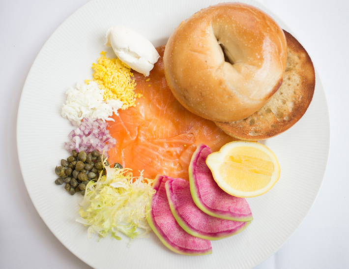 Bagel and smoked salmon