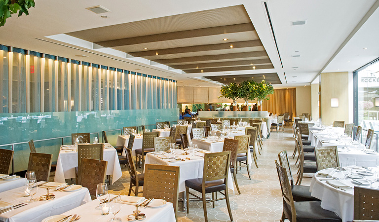 Dining area inside The Sea Grill in Rockefeller Center