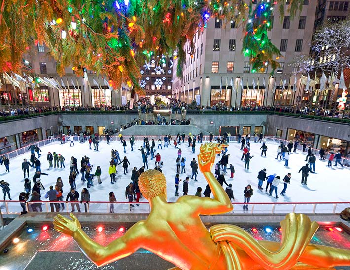 Ice skating at The Rink, Rockefeller Center, NYC