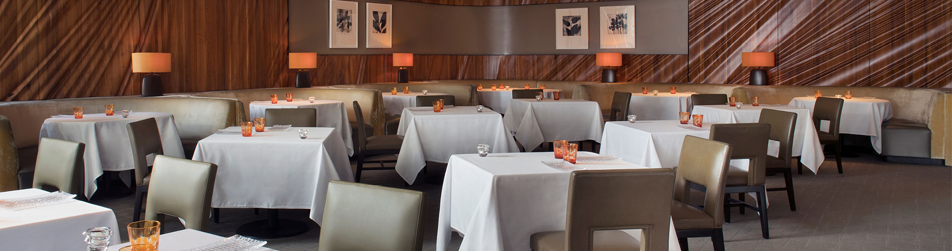 Dining area inside Patina Restaurant in Los Angeles