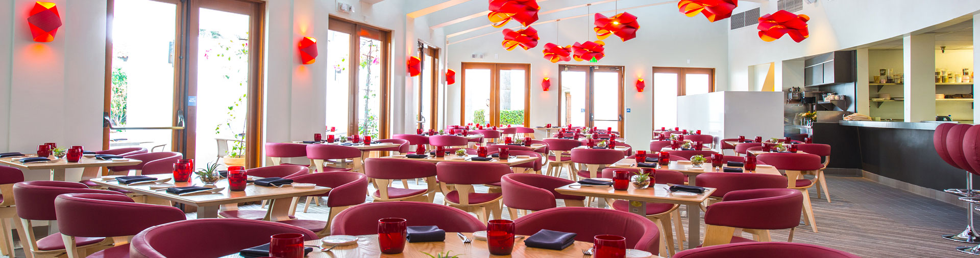 Dining area inside Tangata Restaurant in Orange County