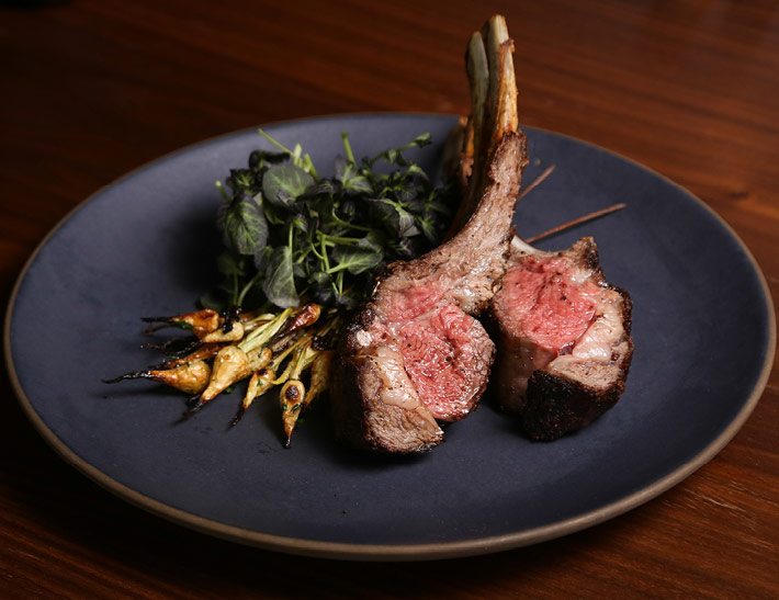 Steak served for Christmas Eve dinner at Nick + Stef's in Los Angeles