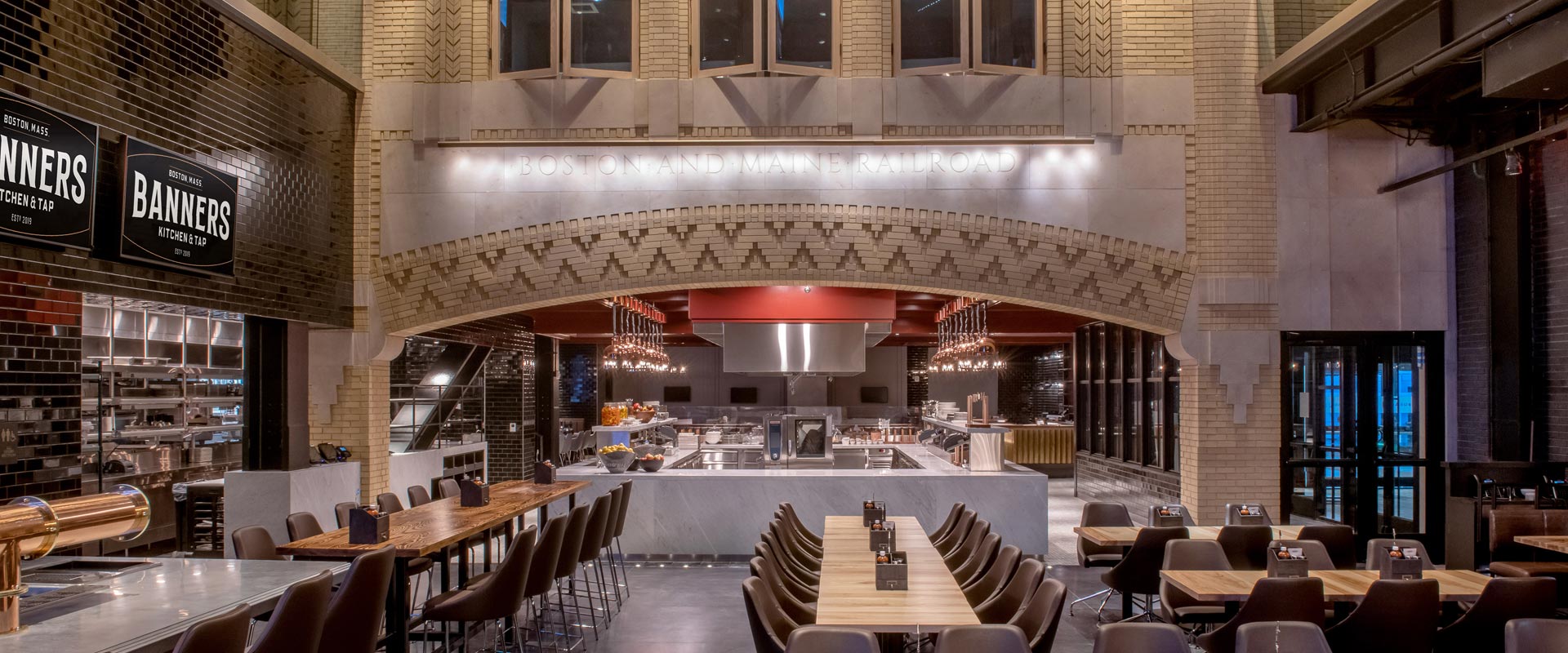 Interior of Banners Kitchen & Tap in Boston, MA