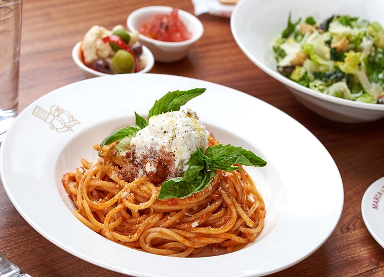 Pasta entrée served at Maria & Enzo's in Disney Springs