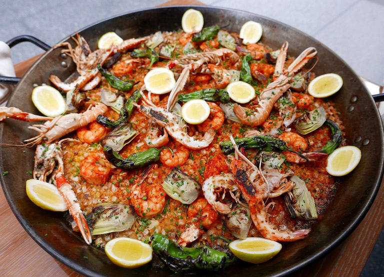 Seafood entrée served at La Fonda del Sol in NYC