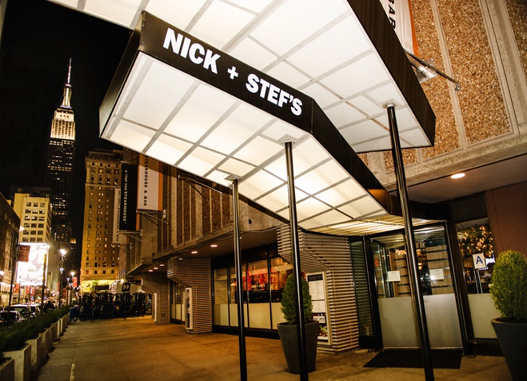 Nick + Stef's NYC entrance